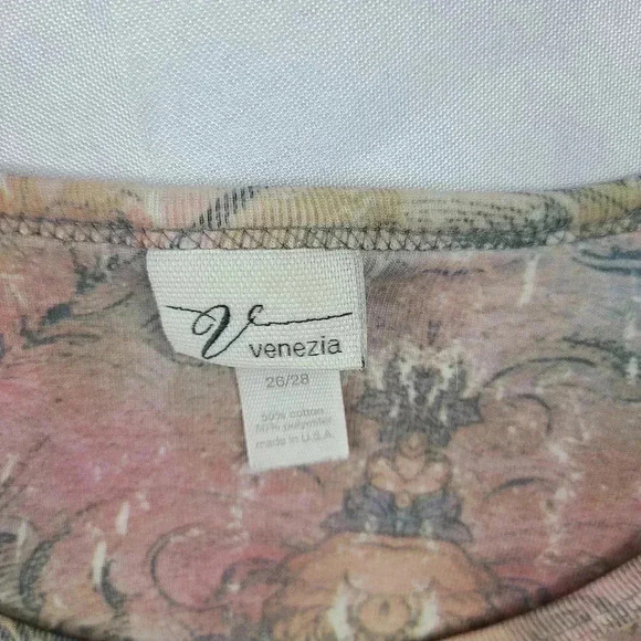 Venezia Cotton Floral Rose All Over Graphic Print Shirt Women's Size 26 - Picture 4 of 4